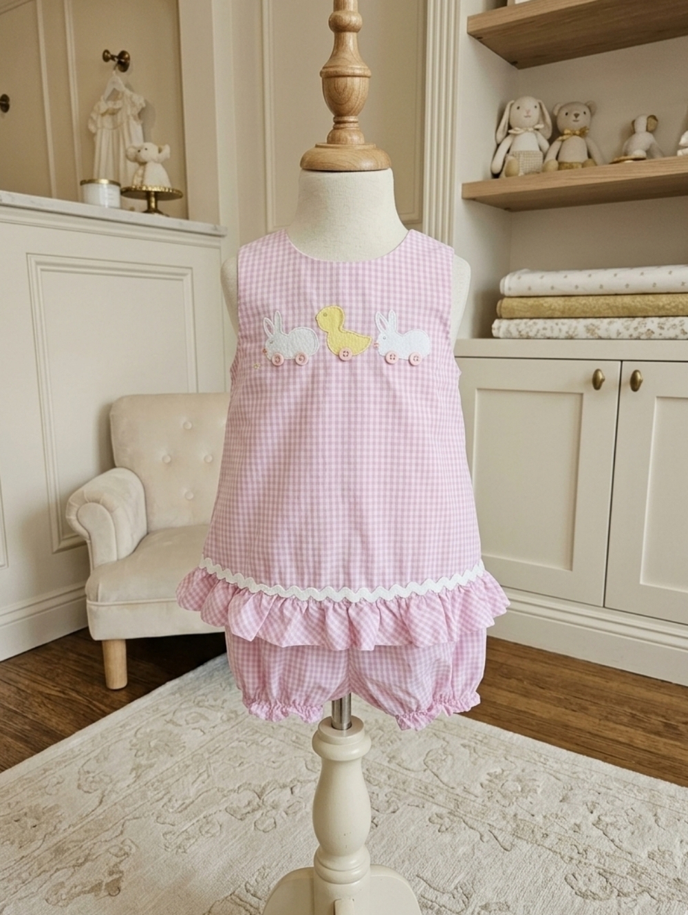 The Bailey Boys Toddler Girls 2pc Chick & Bunny Outfit – Sz 18M